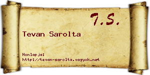 Tevan Sarolta névjegykártya